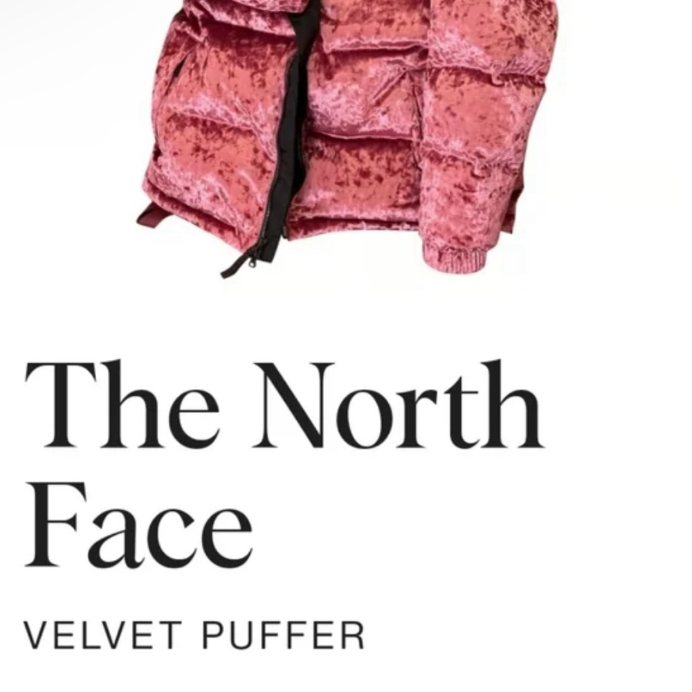 The North Face Nuptse Velvet Series Royal Pink Puffer Coat jacket NEW - Picture 8 of 8